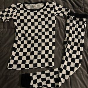 Little Sleepies Black & White Cool Checks Pajama Set
